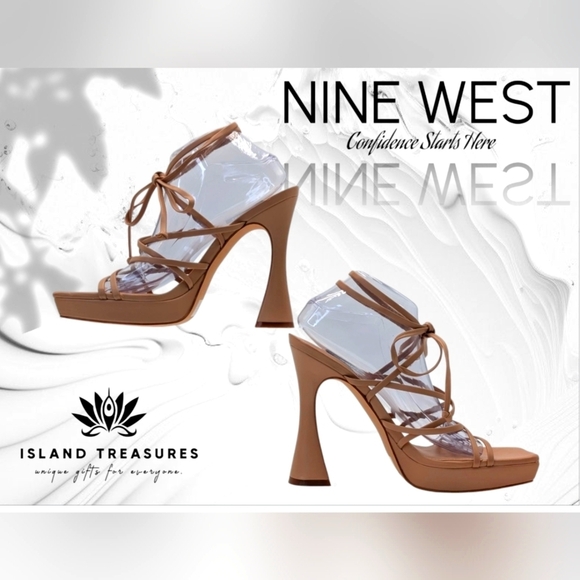 NWT Nine West Ailey Wrap Platform Sandal Tie Closure Warm Blush Women Size 11M - Picture 1 of 17